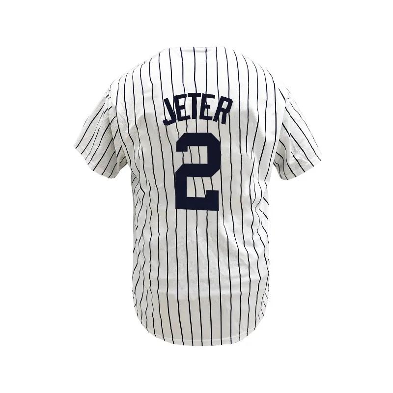Nouvelle York pour hommes # 2 maillots de Baseball brodés, uniforme de sport respirant rétro pour l'