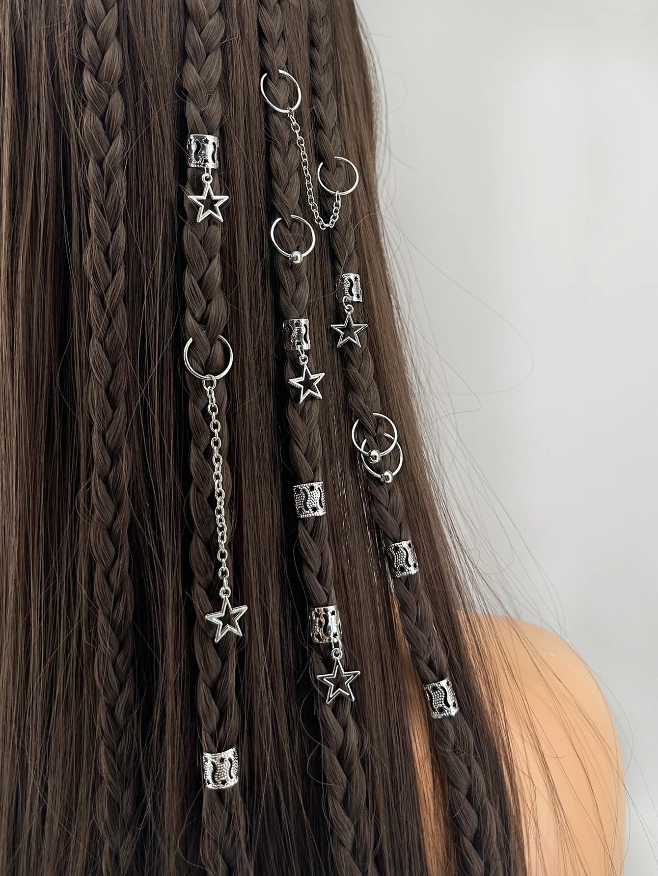 Tresses de cheveux Star Dreadlock, 32 pièces, manchettes et décorations tressées, accessoires pour c
