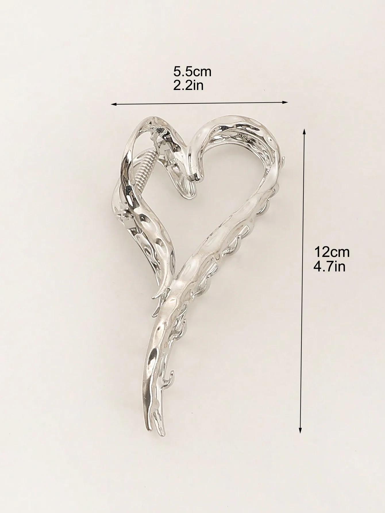 Barrettes à cheveux argentées au Design d'amour élégant, 1 pièce, pince à cheveux dorée en forme de