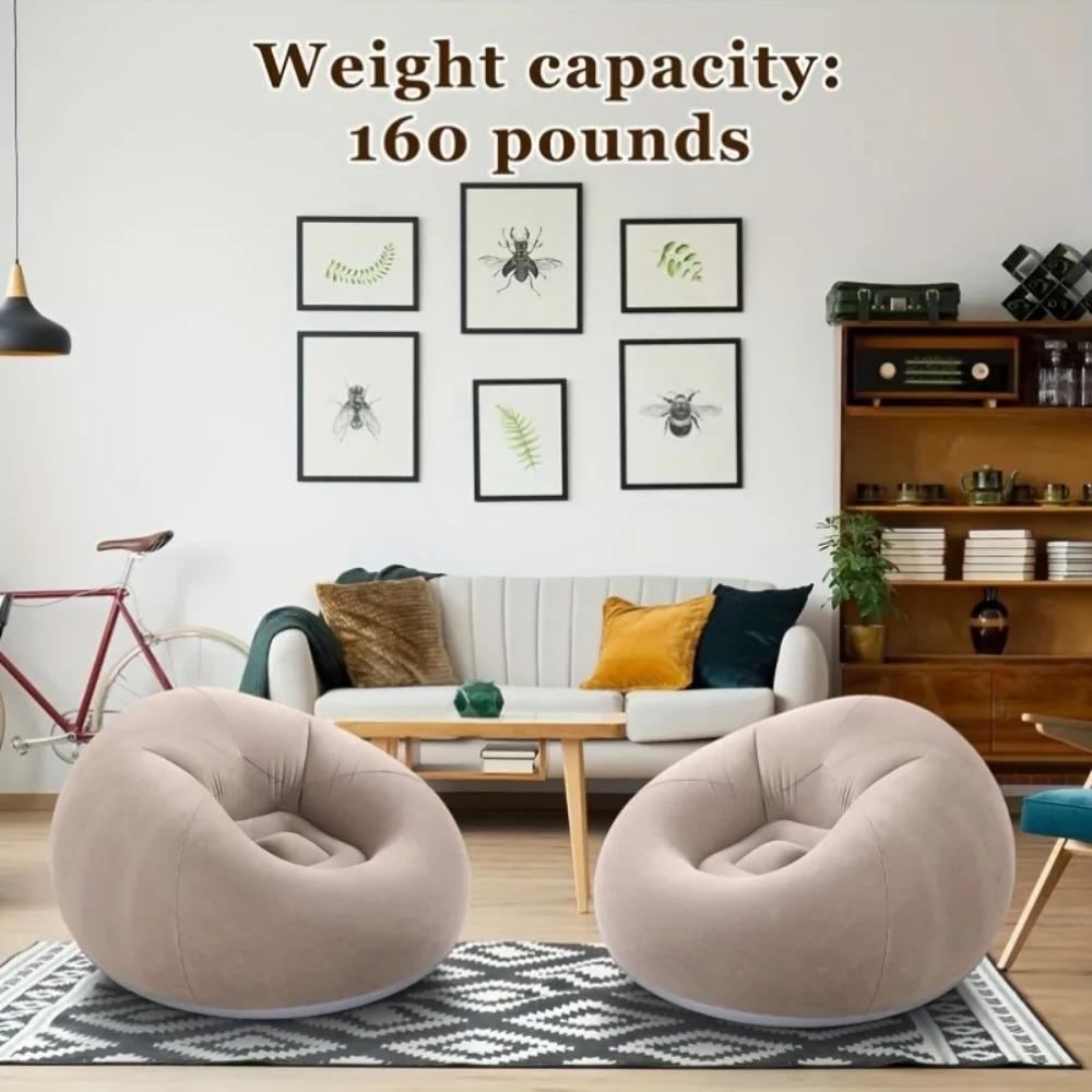 Canapé gonflable floqué, chaise longue gonflable portable et pliable pour la maison, le bureau, la s
