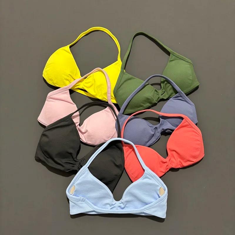 Soutien-gorge de Sport à bretelles dos nu Yoga soutien-gorge de gymnastique Scrunch push-up bonnets
