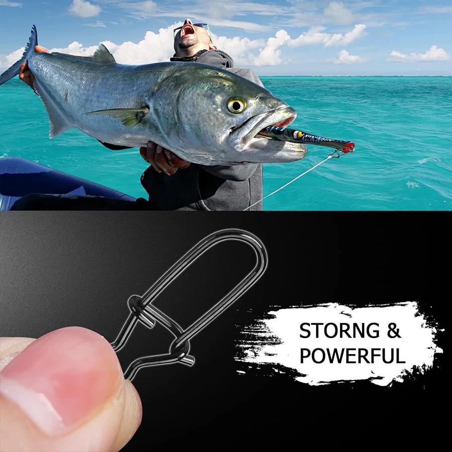 Duo Lock Snap pivotant haute résistance pêche Snap Clip inoxydable changement rapide pêche boutons p
