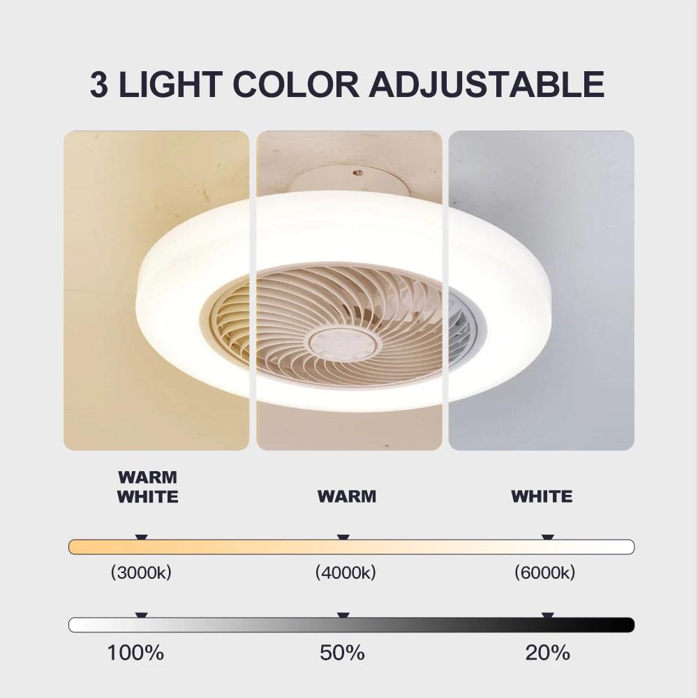 Ventilateur de plafond intelligent ventilateurs avec lumières télécommande chambre décor ventilateur
