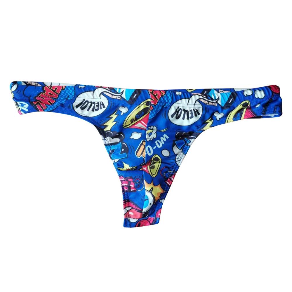 Maillot de bain traditionnel pour hommes, culotte tanga, Style Pop amusant, taille basse, Bikini, Se