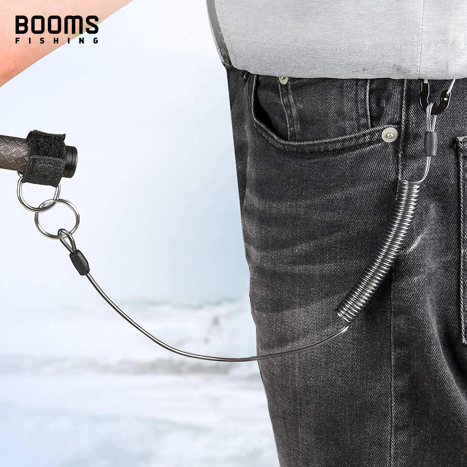 Booms Fishing T01 2M lanières enroulées mousqueton avec sangles de canne pour canne à pêche et filet