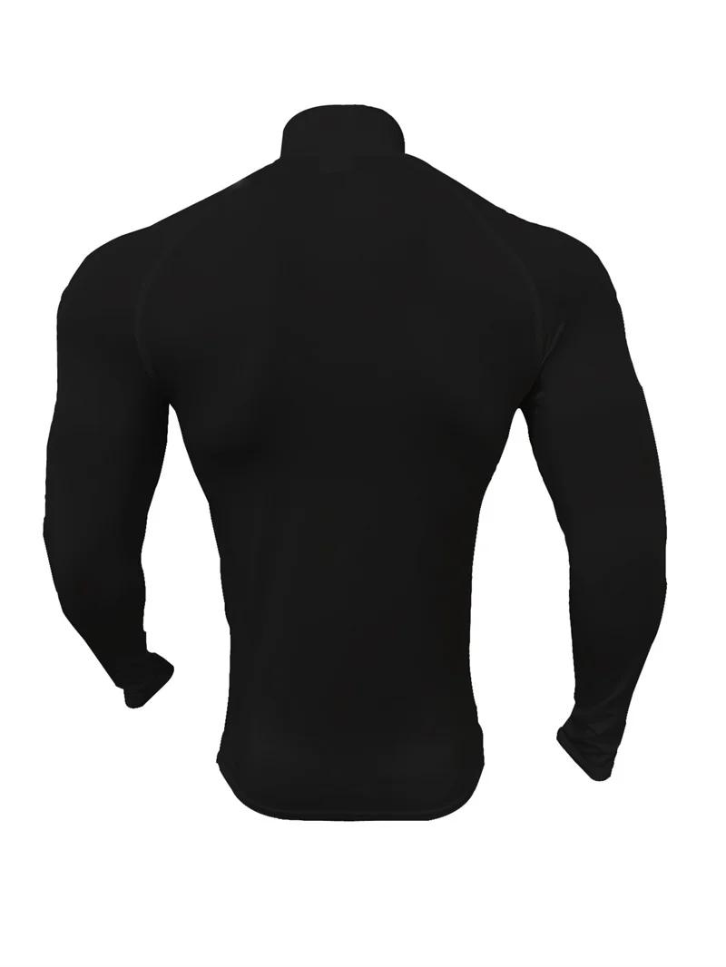 Fitness Compression Sport T-shirt Gym course exercice élastique manches longues sweat demi zip haut