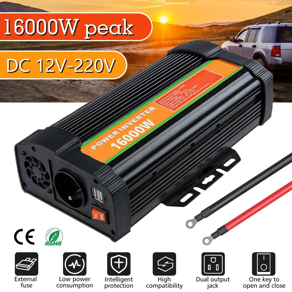 Onduleur à onde sinusoïdale pure 1600W, convertisseur DC 12V à 110V AC, puissance Patricia 3000W, on