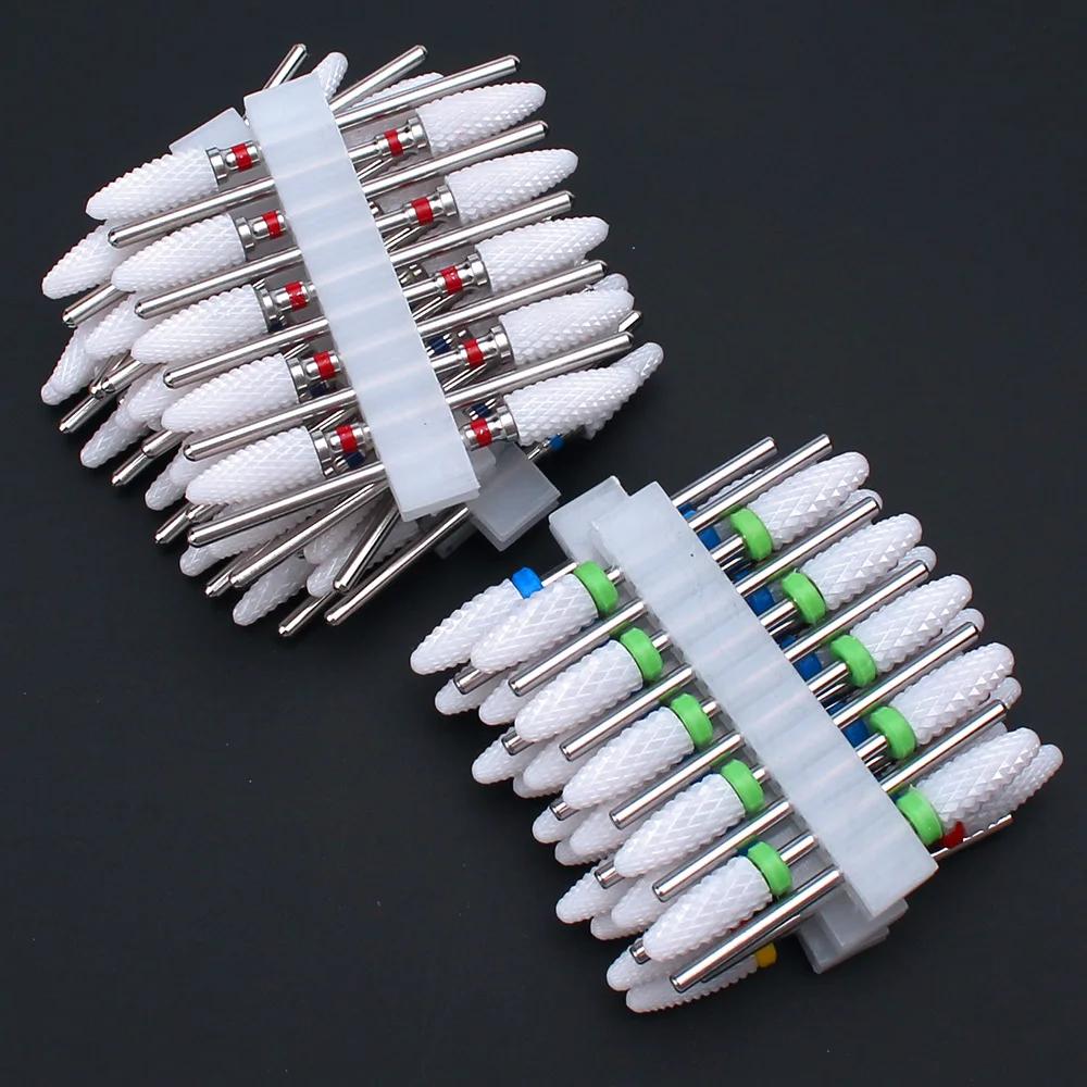 Jeu de forets à ongles en céramique, fraise pour manucure électrique, limes de maïs à flamme, Machin