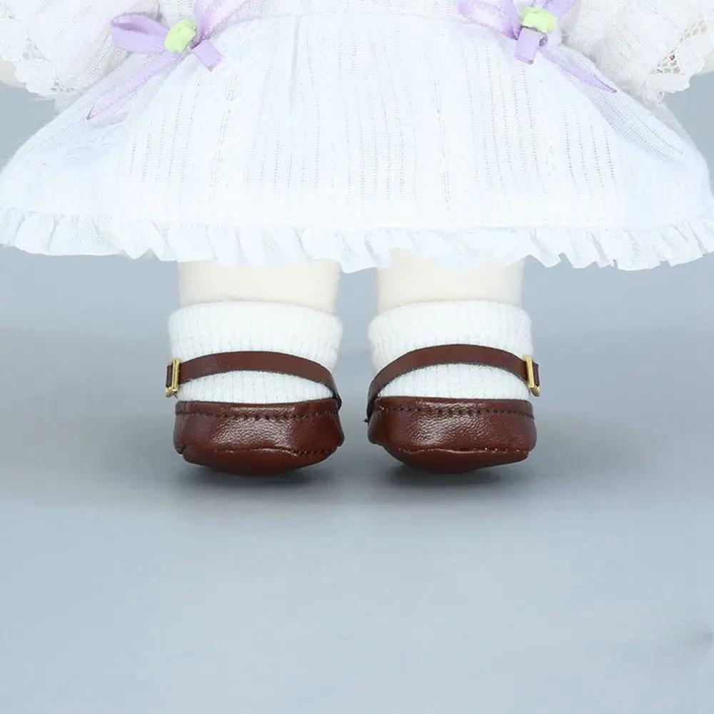 Chaussures de poupée Kpop de 20cm, bottes de princesse, chaussettes en cuir PU à la mode pour 1/12,