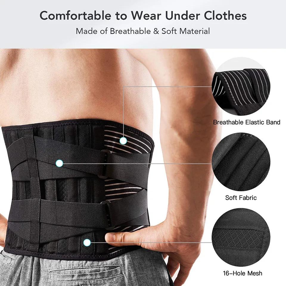 AOLIKES – attelle pour le bas du dos, avec 6 supports, soutien lombaire orthopédique antidérapant, c