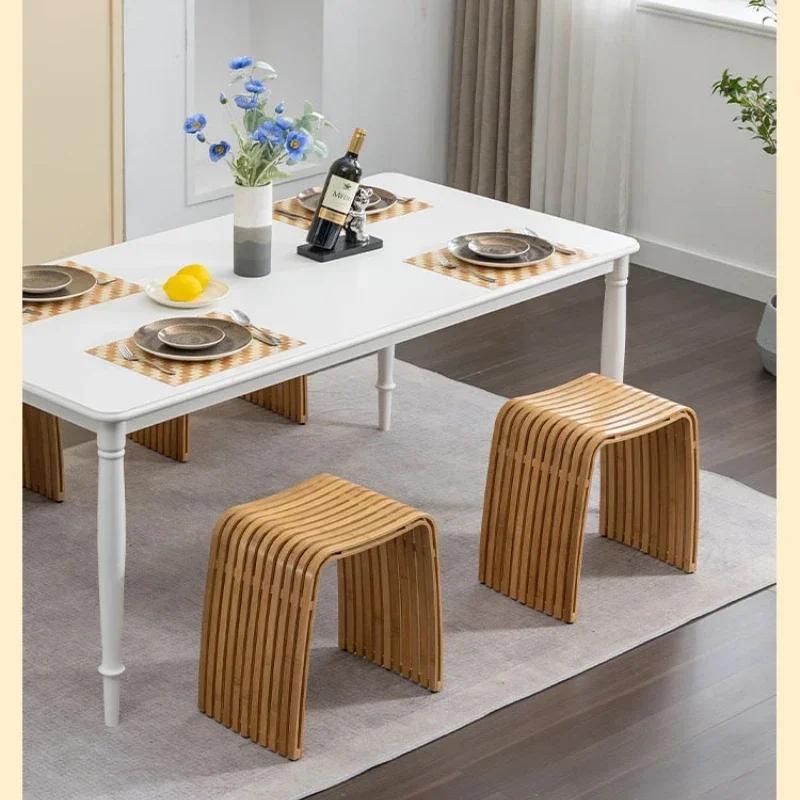Tabouret Simple en bambou pour salon et salle à manger, meuble moderne pour la maison, tabouret à la