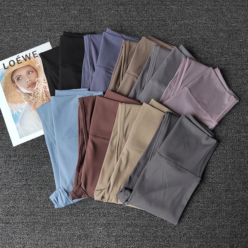 Leggings de fitness taille haute pour femme, pantalon de yoga, serré, confortable, sensation nue, en