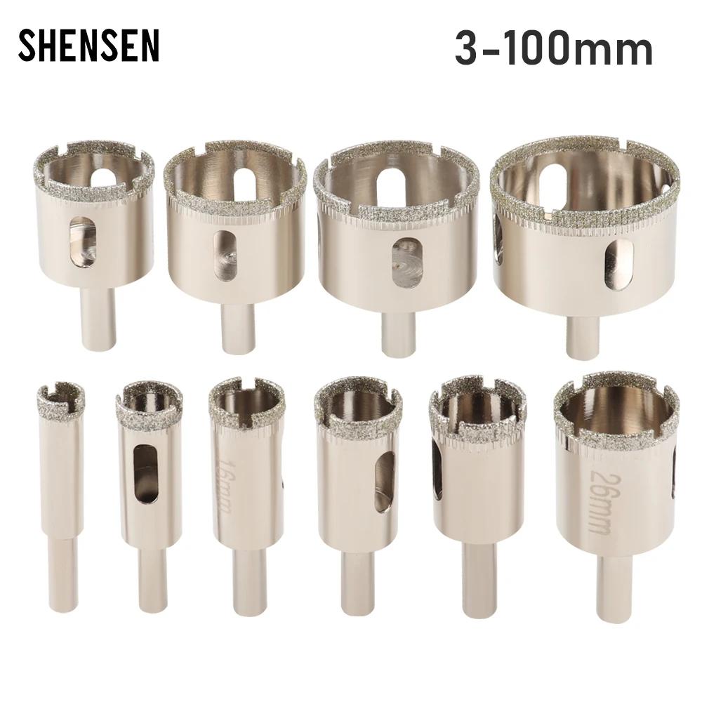 Scie cloche en verre de 3 à 100mm, forets à revêtement diamant, couronne de perçage pour carrelage,