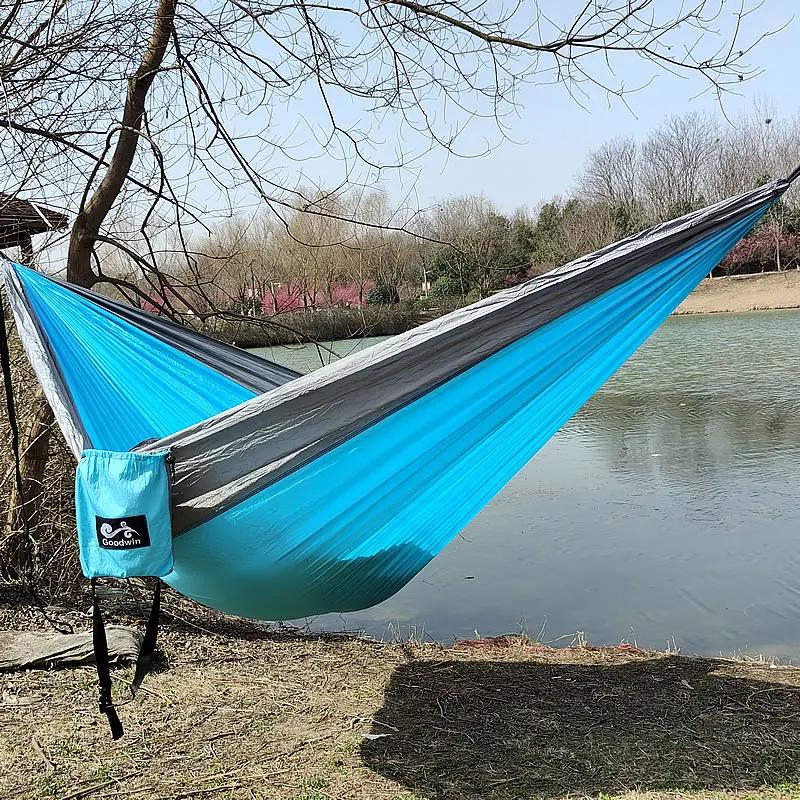 Hamac de Camping de jardin extérieur pour Double personne, Parachute léger en Nylon, voyage, randonn