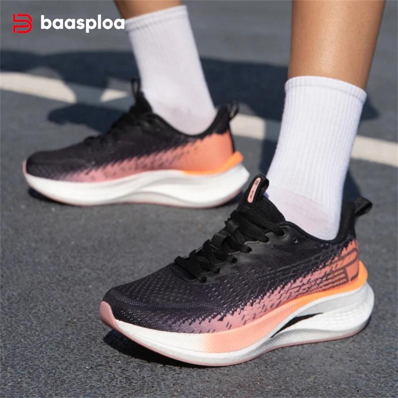 Chaussures de course femme professionnelles respirantes - Baskets jogging plein air plaque carbone