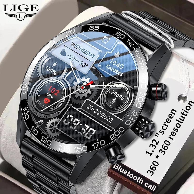 LIGE-Montre intelligente à écran HD AMOLED pour homme, appel Bluetooth, bracelet étanche IP67, entiè