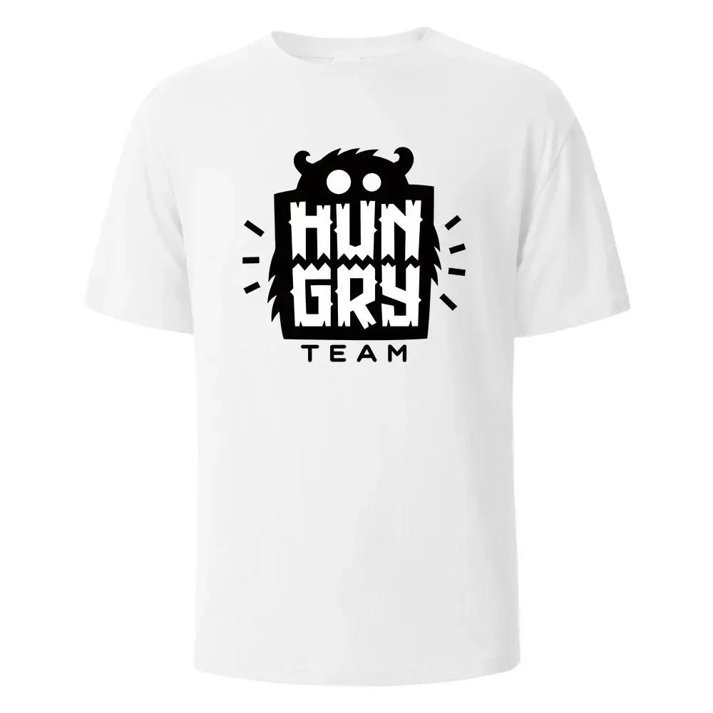 T-shirt imprimé affamé Hip-Hop drôle pour hommes et femmes, 100% coton, t-shirts basiques surdimensi