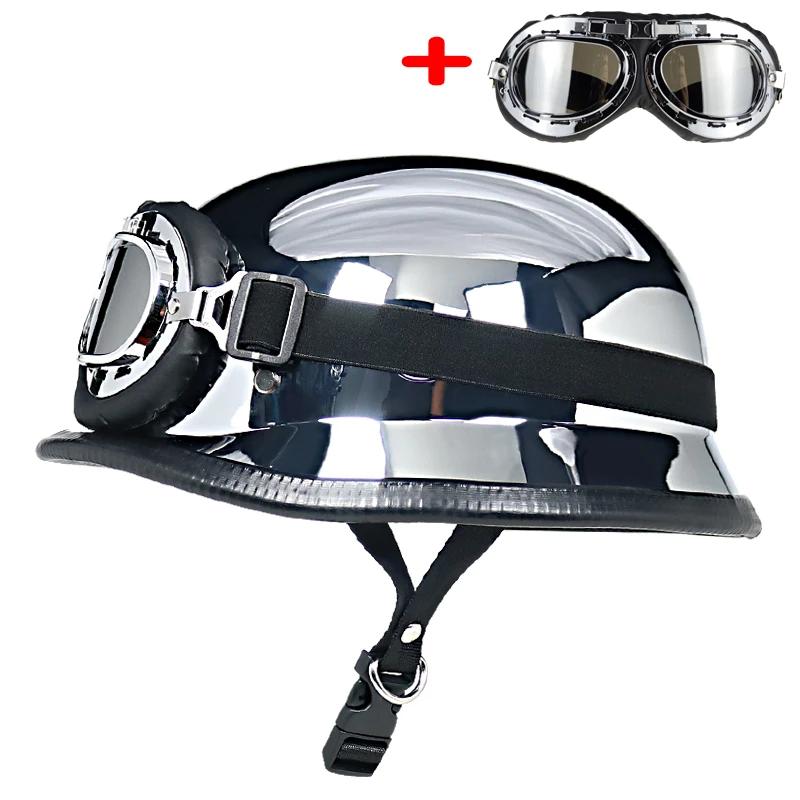 Casque de moto de style allemand de la Seconde Guerre mondiale capacetes visage ouvert rétro cascos