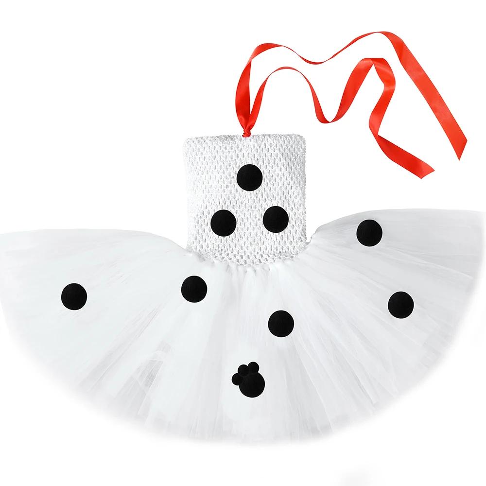Costume de chien dalmatien pour petites filles, robe Tutu de chiot tacheté à pois, Costume de dalmat