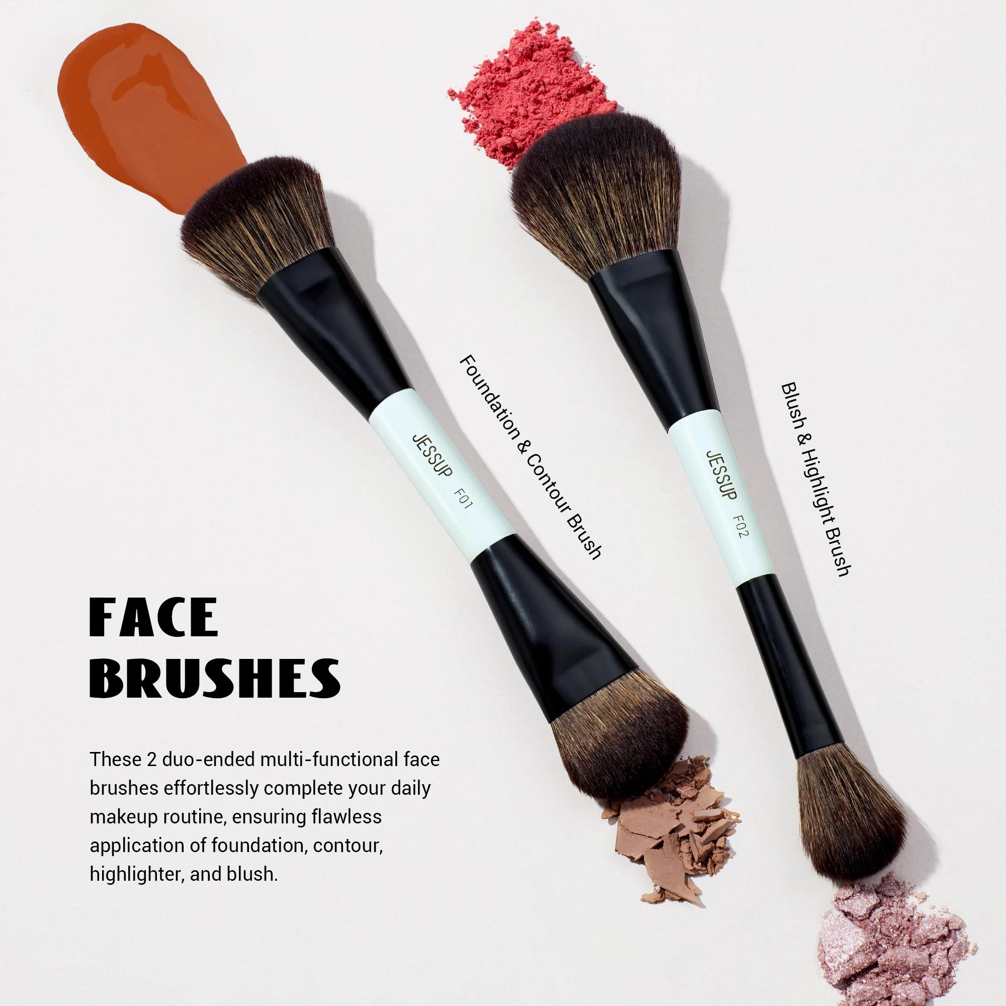 Jessup ensemble de pinceaux de maquillage pinceaux de maquillage Double face fond de teint Contour B