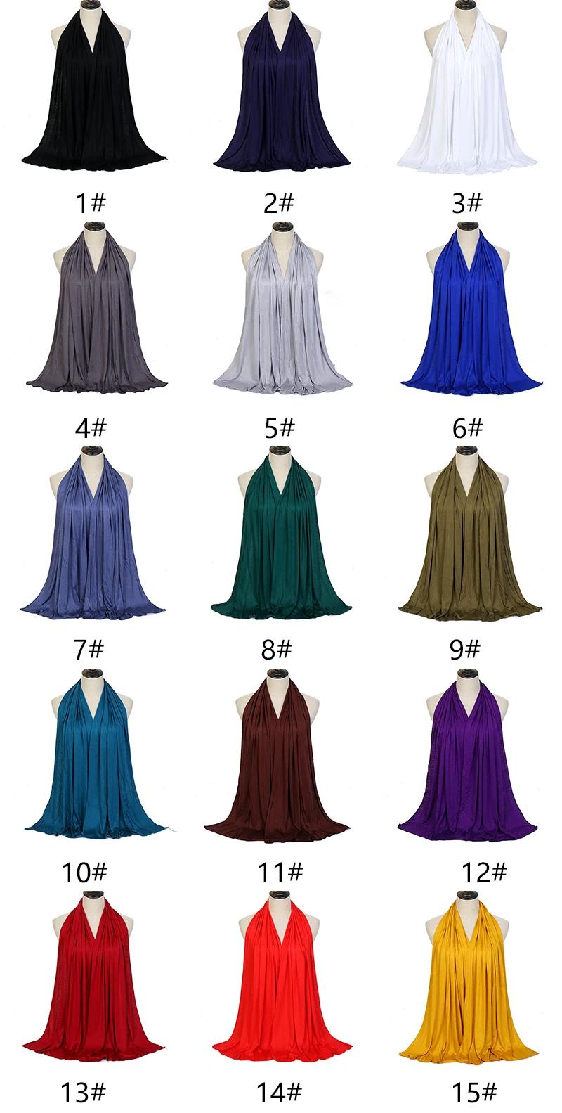 Écharpe Hijab en Jersey de coton Modal de qualité supérieure, châle musulman Long, Turban doux uni,