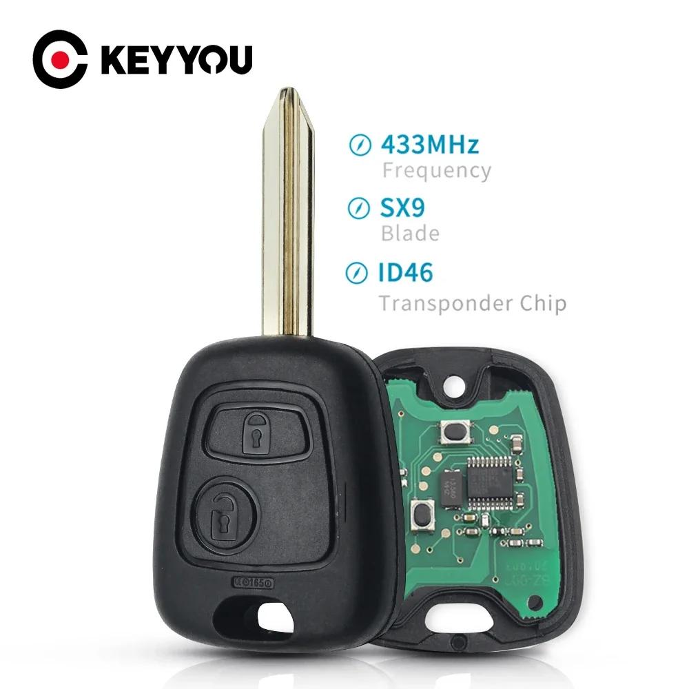 EllYYOU-Clé de voiture à distance pour cristaux, 433MHz, puce ID46, Saxo, Picasso, Xsara, Berlingo,
