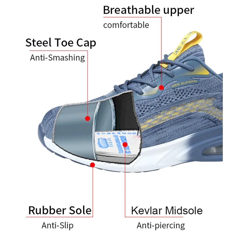 Chaussures de sécurité hommes femmes chaussures à coussin d'air baskets de travail embout en acier c