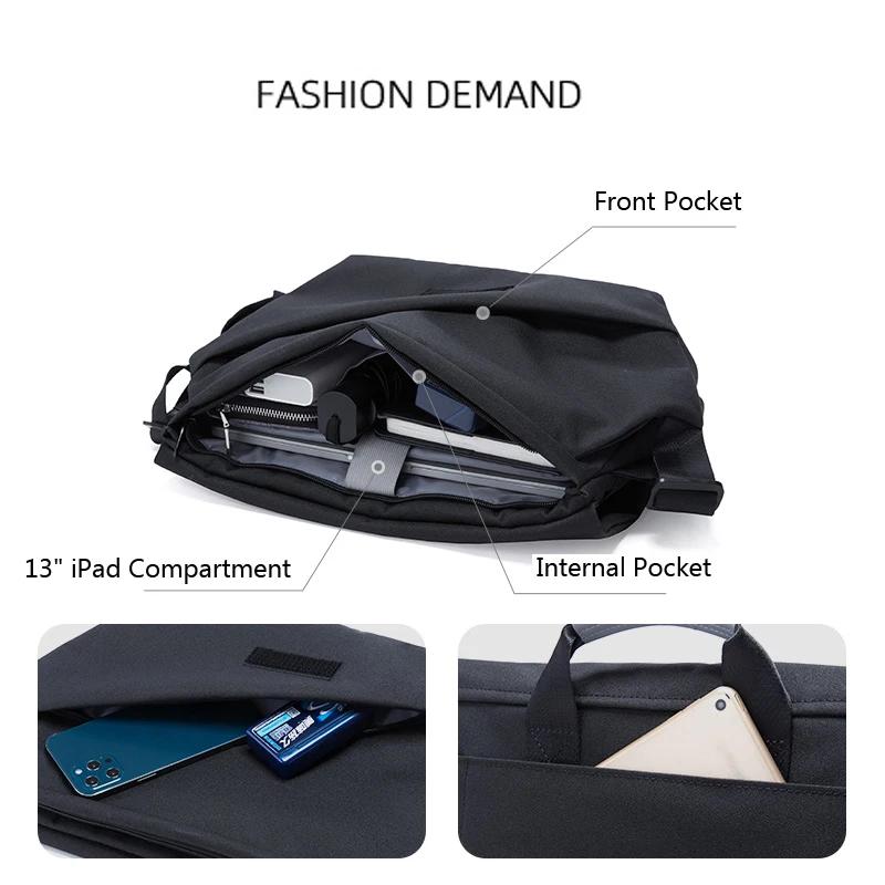 MOYYI Design grand sac de messager pour ordinateur portable pour hommes étanche voyage bandoulière s
