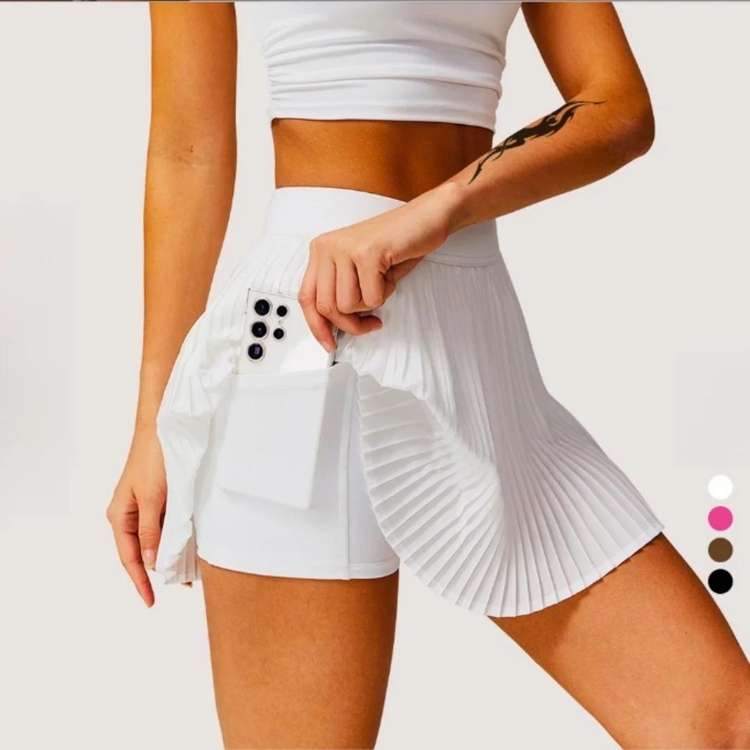 Jupe de golf et de tennis 2 en 1, combinaison de fitness plissée avec poche intérieure, style sexy p