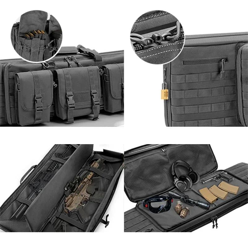 Sac à dos tactique à double compartiment pour fusils avec fermeture éclair, système Molle, rembourra