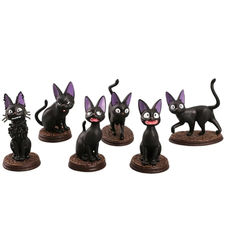 6 pièces/ensemble dessin animé chat noir Jiji Gigi Figure PVC Action jouet poupée modèle ensemble ch