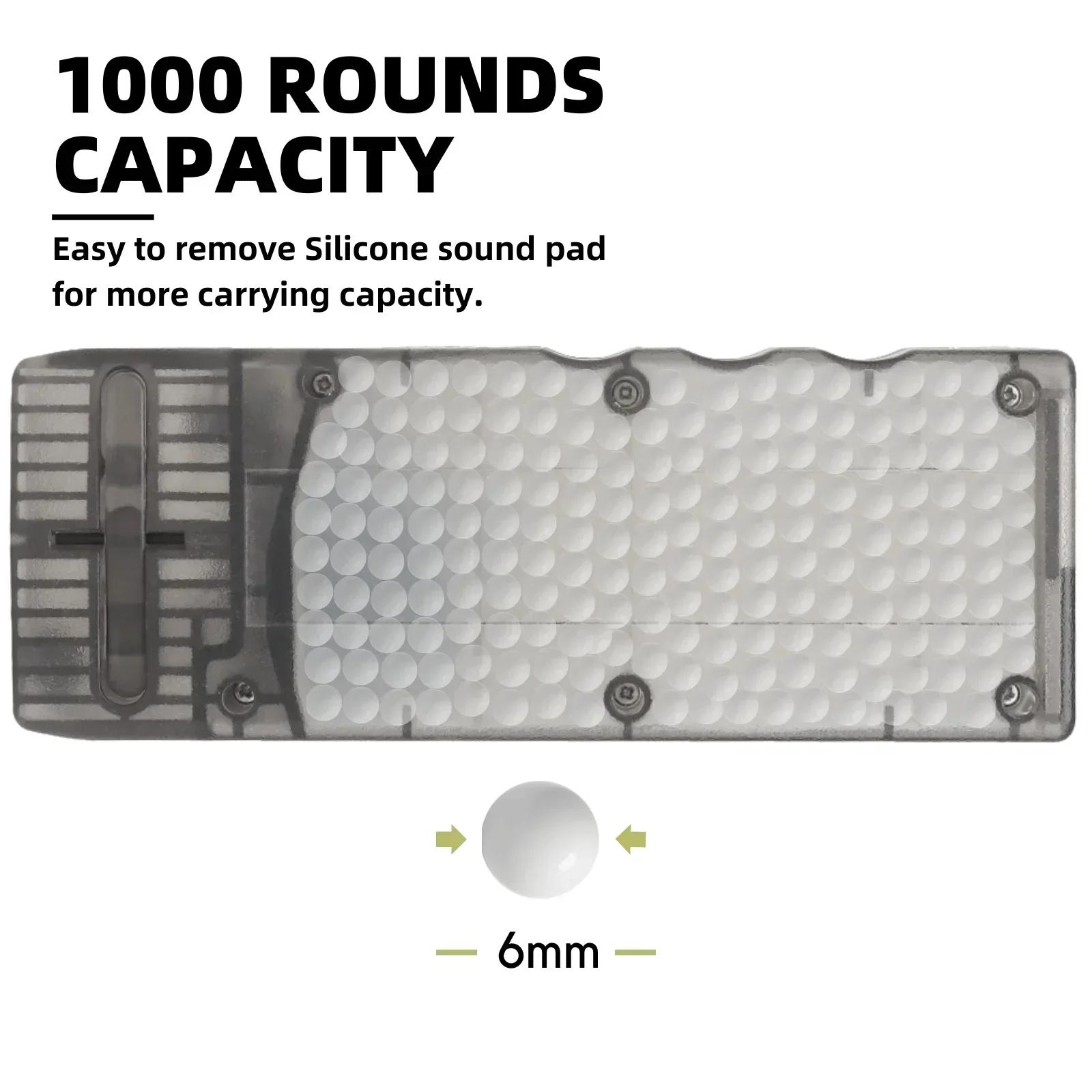 SuprLoad – chargeur de vitesse Airsoft de capacité 1000, avec tampon d'amortissement du son pour BBs
