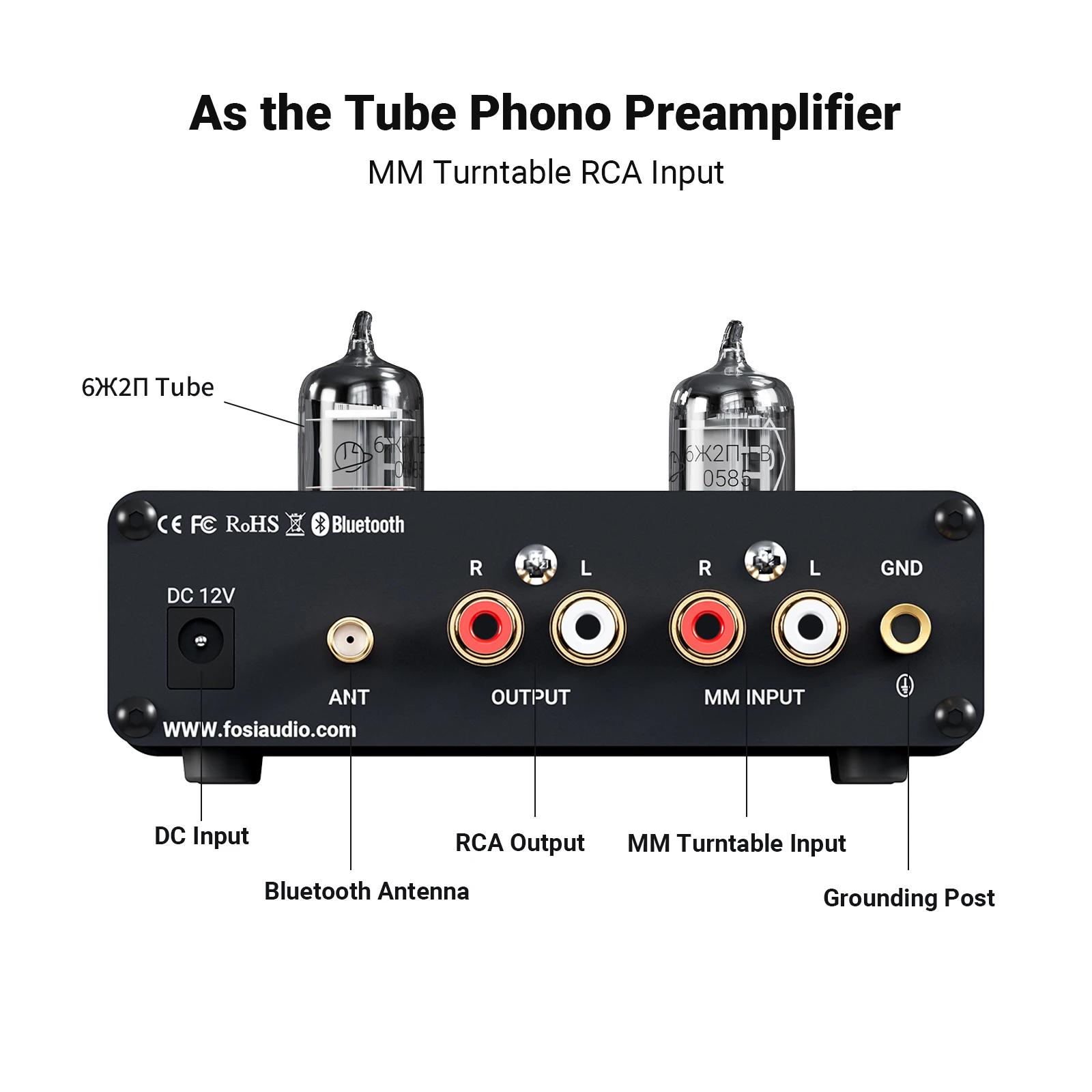 Préampli Phono Audio Bluetooth Fosi pour préamplificateur phonographe à platine avec amplificateur à