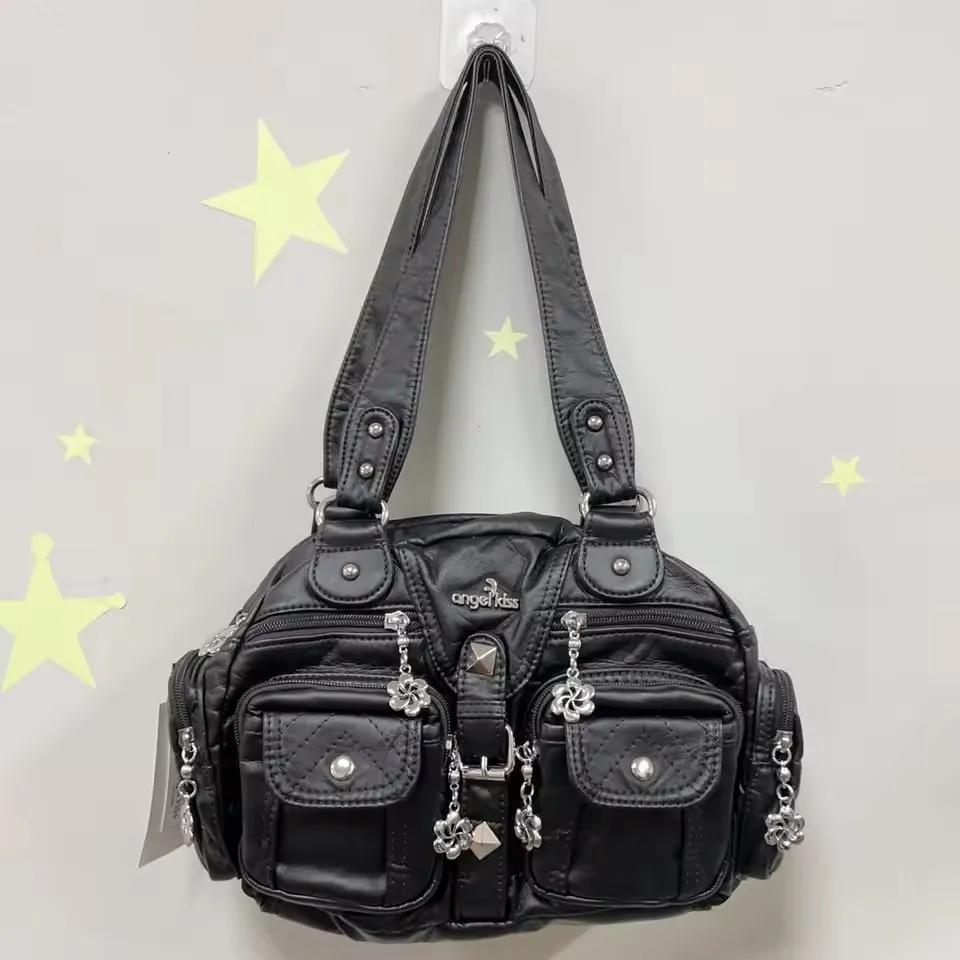 Sac vintage pour femme, petit sac à main, sacoche à poignée supérieure, sac à bandoulière en PU, sac