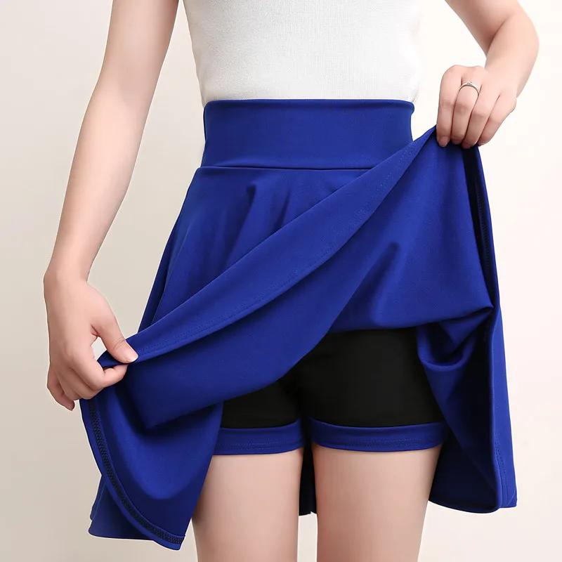 Mini jupe évasée pour femme, jupe courte basique, mode polyvalente, noire, décontractée, patineuse,