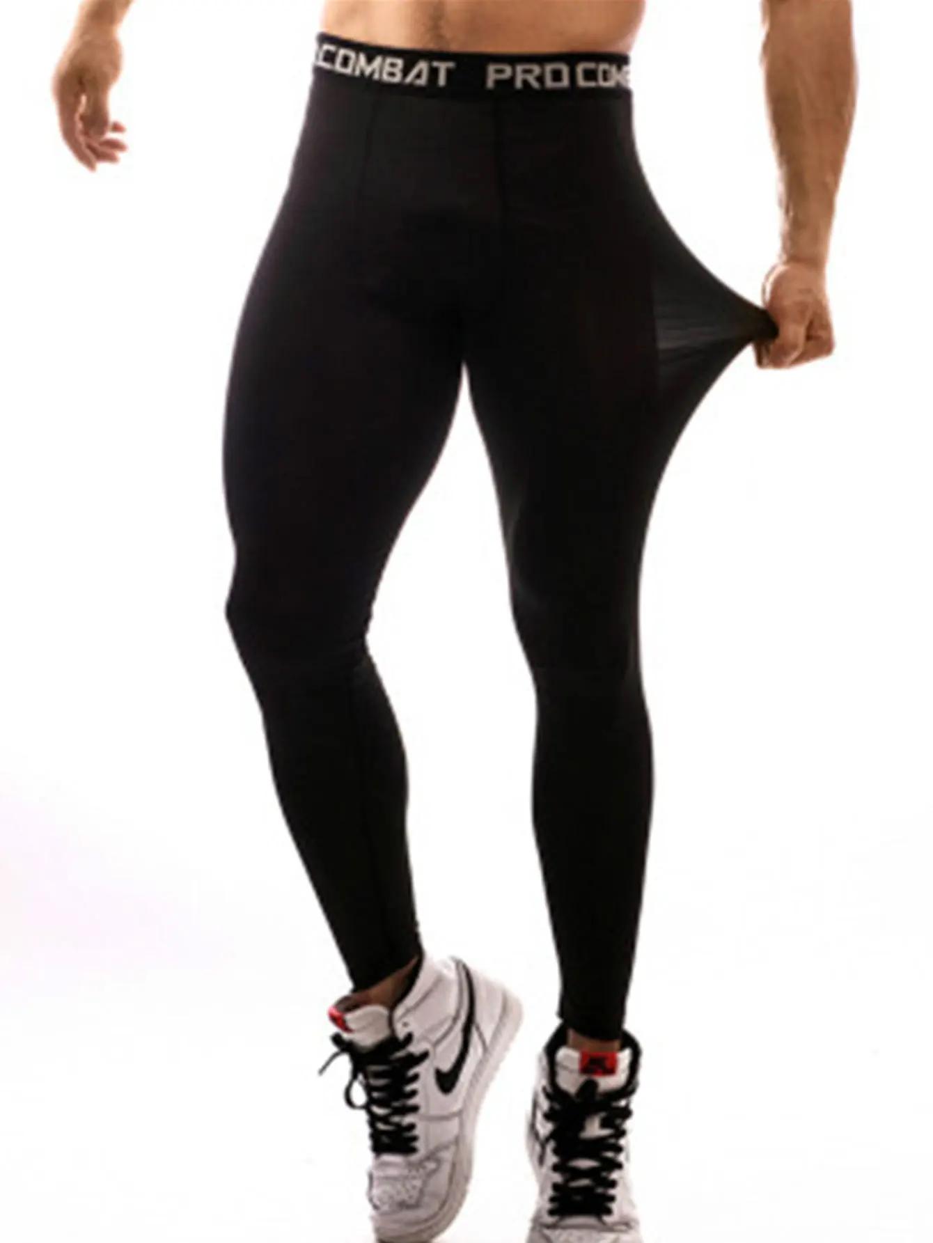 Leggings hommes collants de course de gymnastique hommes pantalons de Compression Fitness Jogging pa