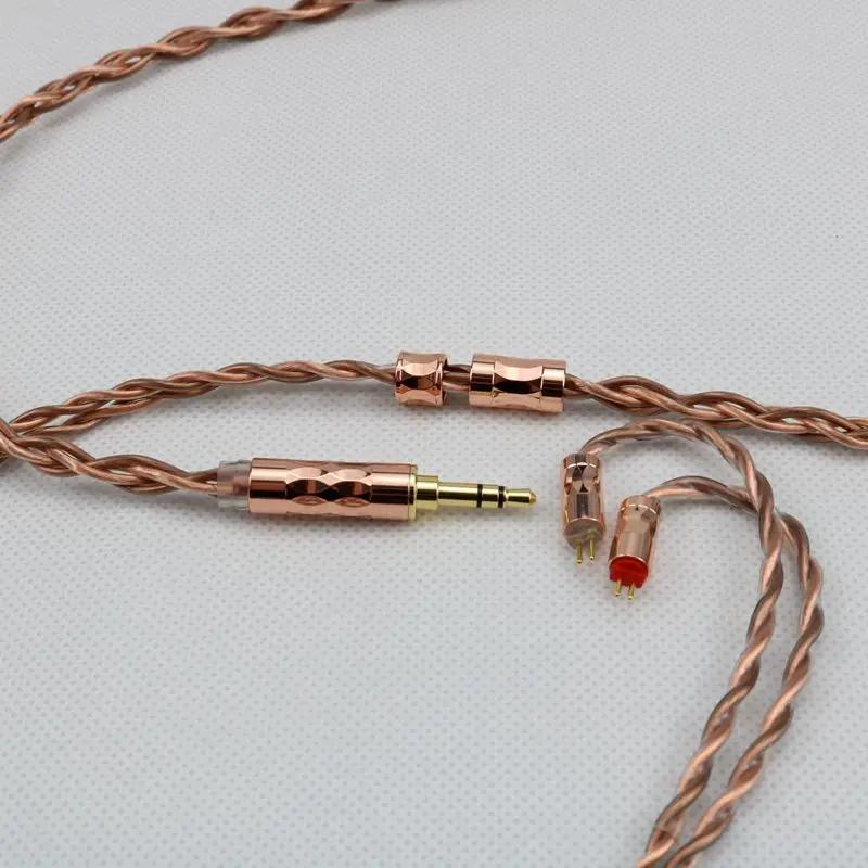 XINHS G10 4 cœurs 7N cuivre brillant + câble pour casque HIFI en cuivre foncé 7N