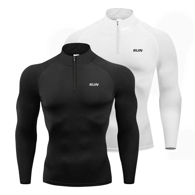 Polos de compression ajustés à séchage rapide pour l'automne, T-shirts de musculation à manches long