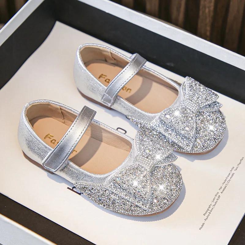 Chaussures d'automne pour enfants, chaussures simples pour filles, chaussures de danse à paillettes