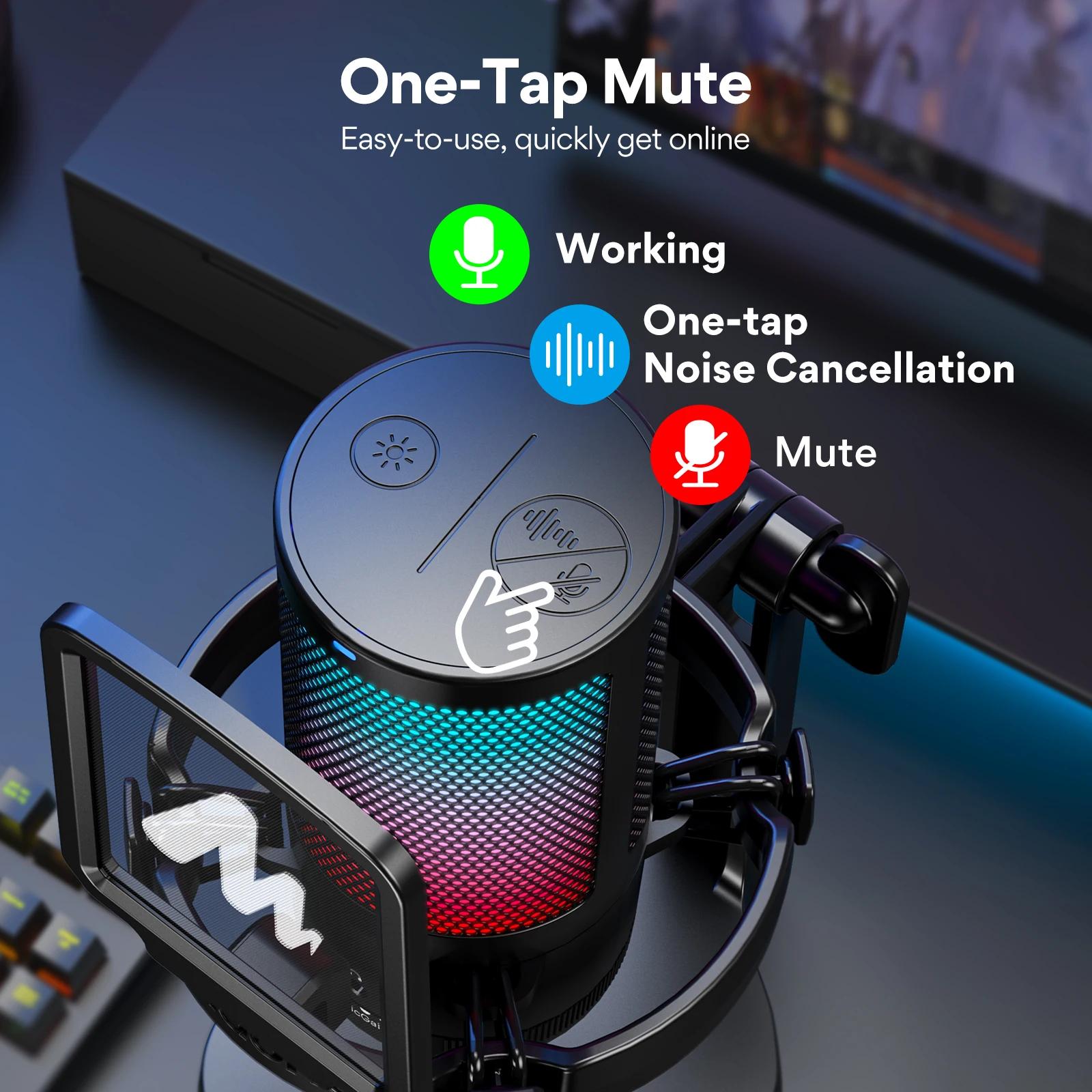 Microphone de jeu Maono DGM20, microphone USB à condensateur, micro de jeu RGB avec logiciel de rédu