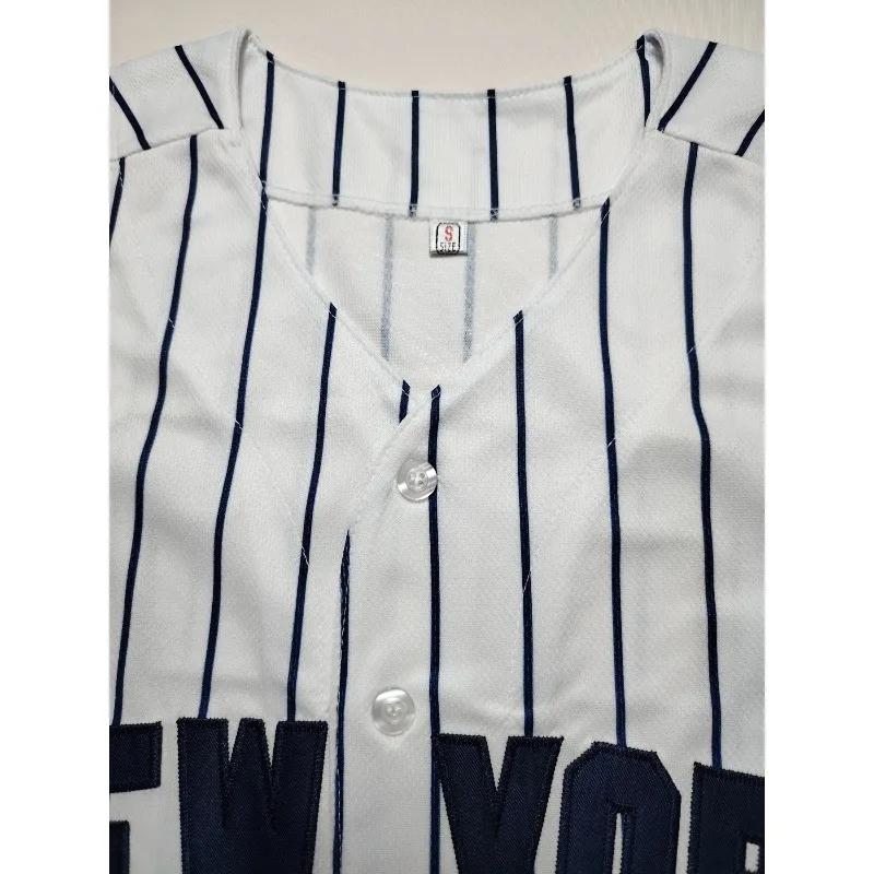 Nouvelle York pour hommes # 2 maillots de Baseball brodés, uniforme de sport respirant rétro pour l'