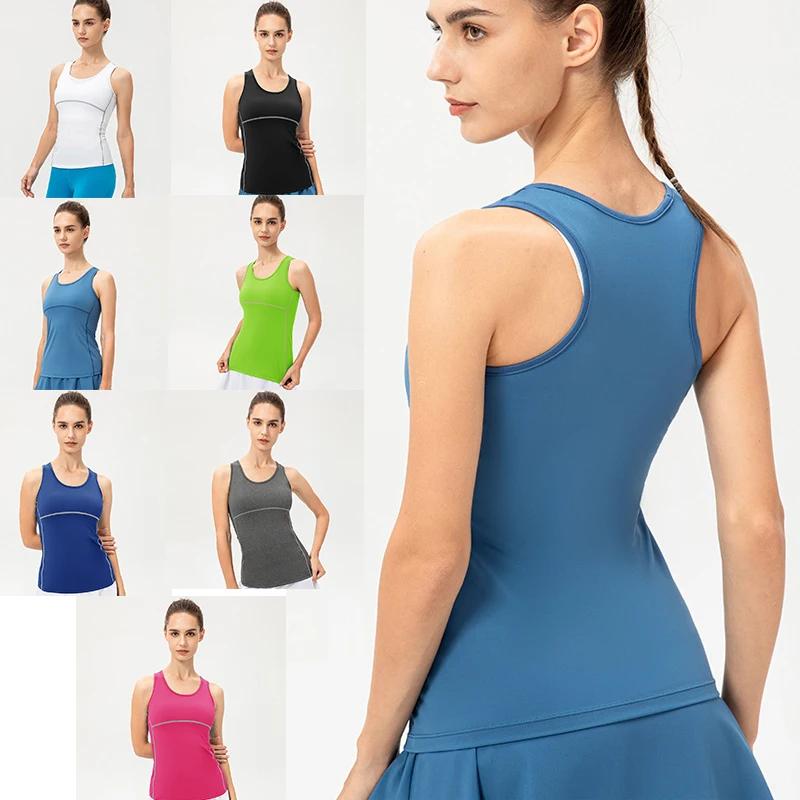 Couleur bonbon femmes vêtements de Sport d'entraînement de gymnastique gilet chemises de Yoga à séch