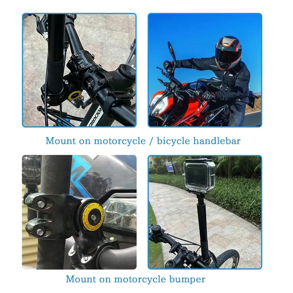 Bâton de Selfie pour moto et vélo, monopode panoramique, accessoire de caméra d'action pour GoPro Ma
