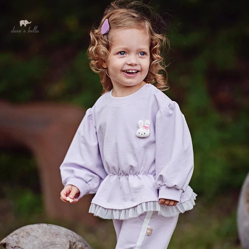 Dave Bella enfants costume 2025 nouveau printemps filles deux pièces ensemble jupe haut pantalon éva