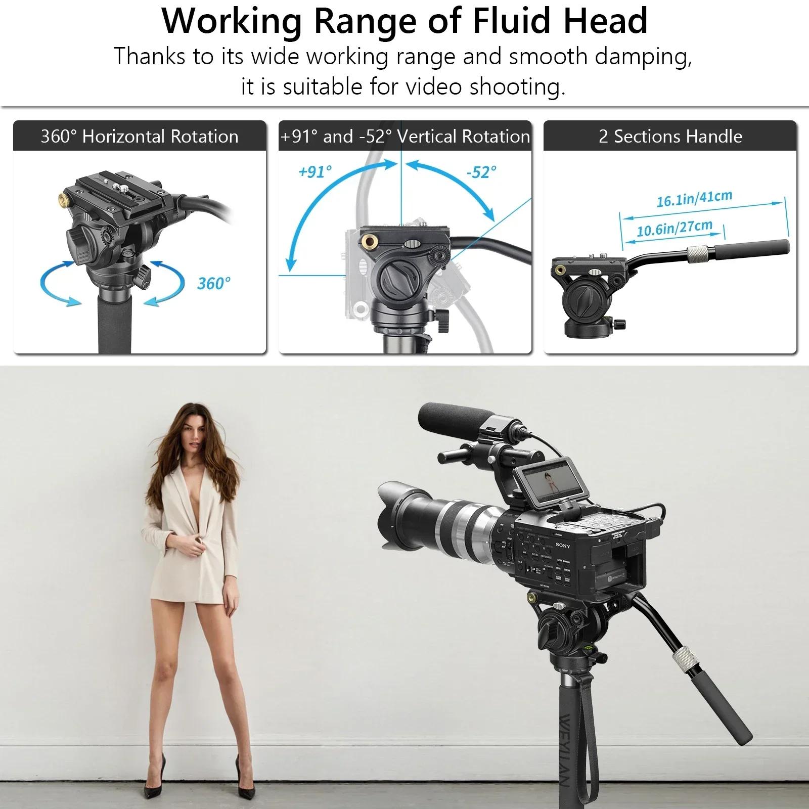 Trépied pour appareil photo reflex numérique professionnel, monopode, 360, panoramique, tête des Émi