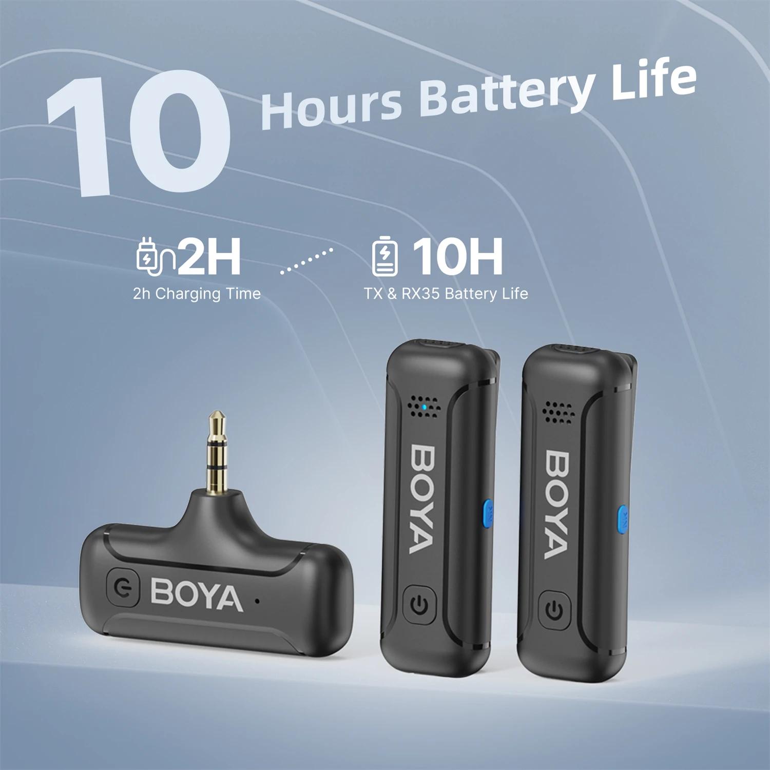 BOYA – Microphone à revers Lavalier TRS, BY-WM3T2 mm, sans fil, réduction du bruit, pour appareils p