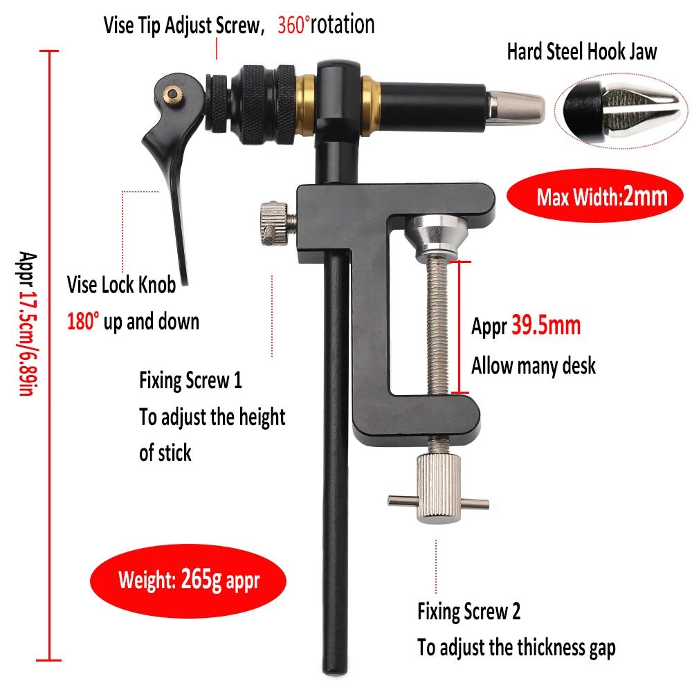 Wifreo – étau de pêche rotatif à 360 °, pince C, outils Combo, Kit de 2mm de largeur, mâchoire en ac