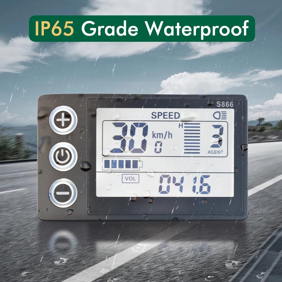 UART2 24V 36V 48V S866 vélo électrique LCD affichage compteur E Scooter panneau LCD avec USB UART po
