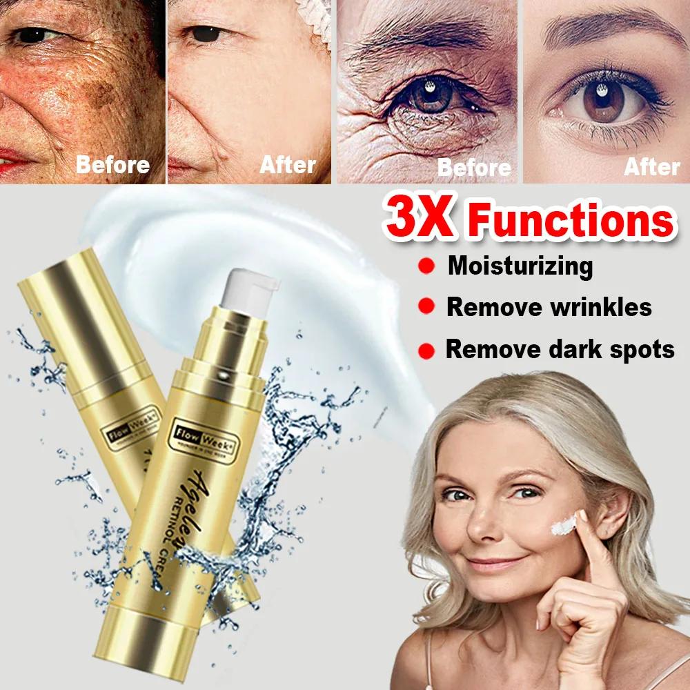 Flow-du-- Crème pour le visage raffermissante au rétinol, Essence anti-âge, Élimine les tâches brune
