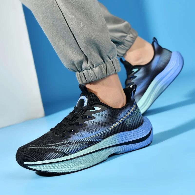Chaussures de course Popcorn, ultra-légères avec plaque en carbone, respirantes, pour la course, amo